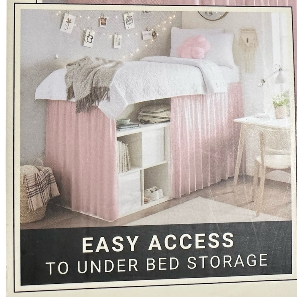 Rachael Zoe Dorm Under Bed Storage Skirt Twin-XL